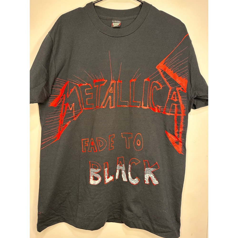 NWOT Rare VTG Metallica Fade To Black Concert T-Shirt Sz:XL Black Cotton Rock